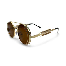 Load image into Gallery viewer, Gold Retro Unisex Sunglasses
